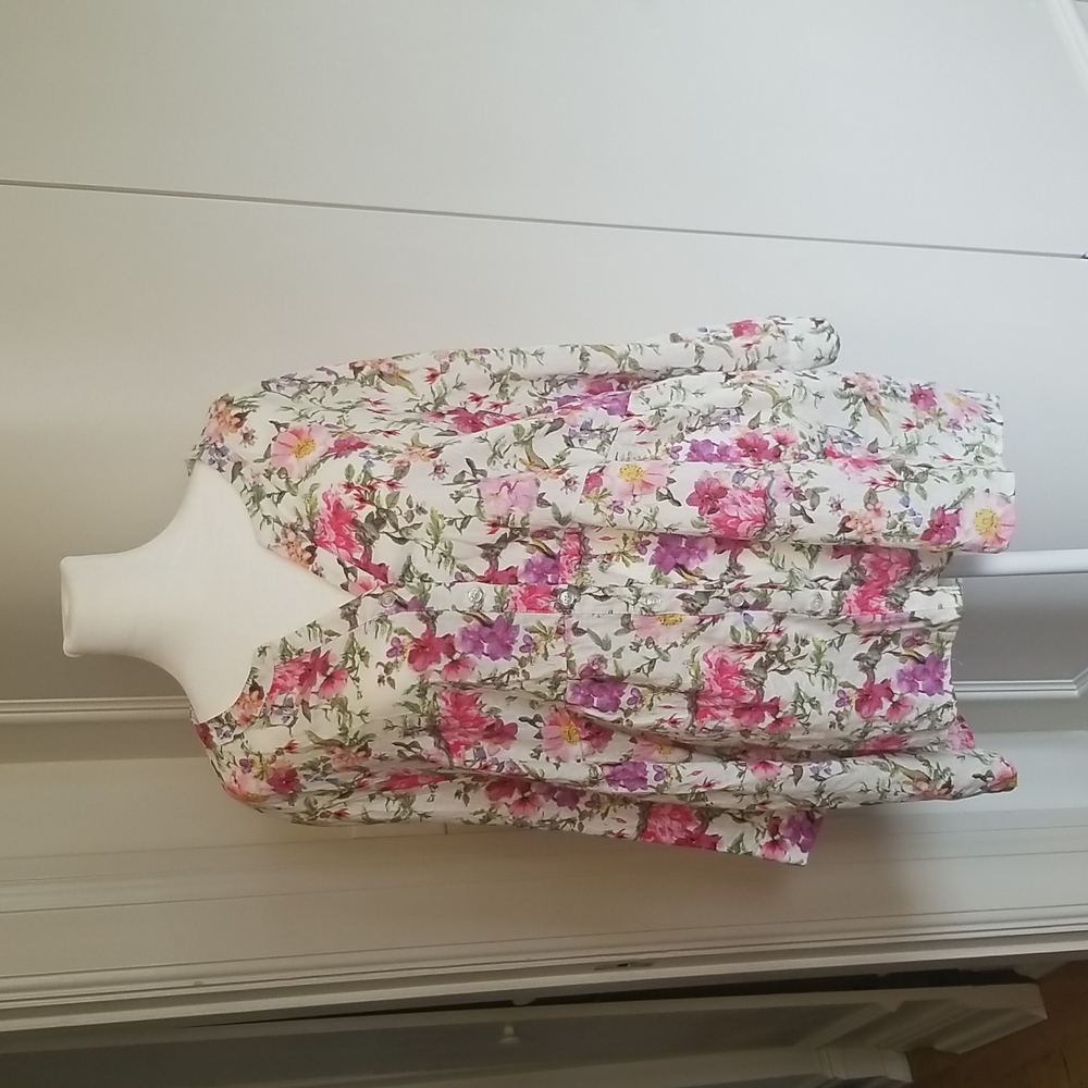 JONES NEW YORK Pretty Floral Linen Rayon Top (Plus Size 2x) NWOT